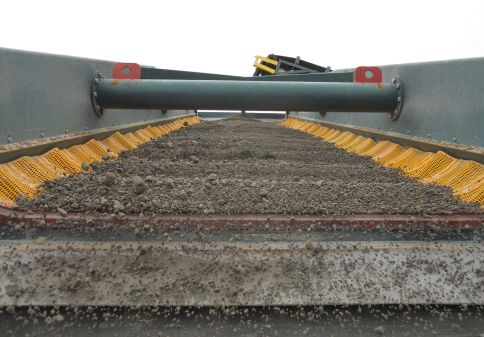 VIBRA-SNAP Screen from Action Vibratory Equipment screening aggragate, view is of overs.